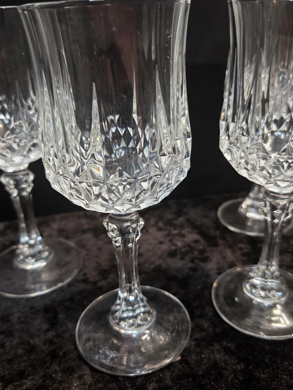 Set of 4  Crystal Wine Glasses 7,25” Cristal d'Arques Glass Stemware Goblet